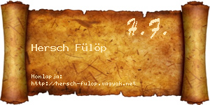 Hersch Fülöp névjegykártya